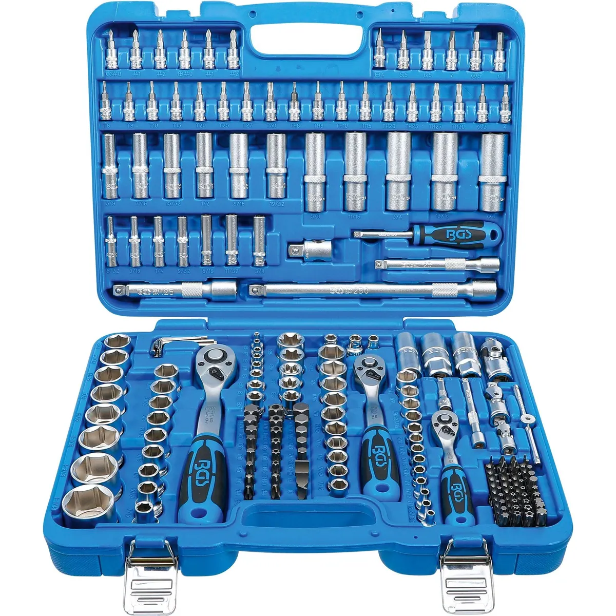 BGS technic Bit- und Steckschlüsselset, 192-teilig, vielfältige Antriebsgrößen