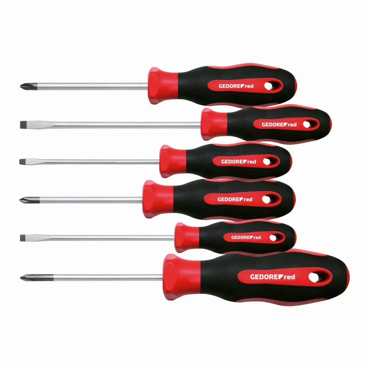 Gedore Red Schraubendreher-Set 6-teilig, ergonomischer Griff, hochwertige Verarbeitung