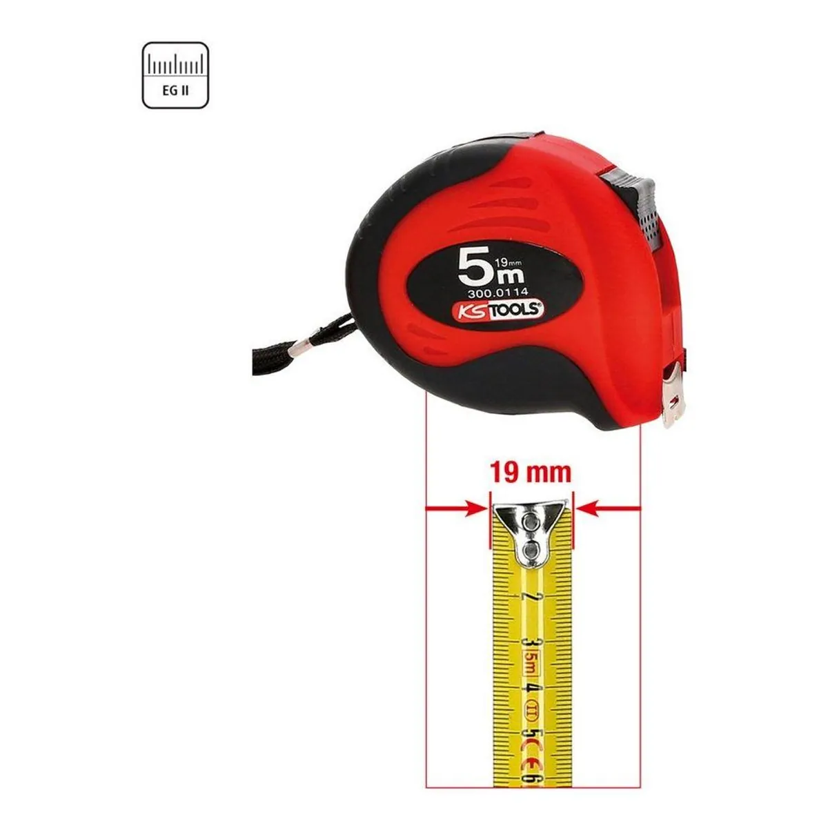 KS Tools Rollbandmaß, präzise Messungen, robustes Design, 5m 2