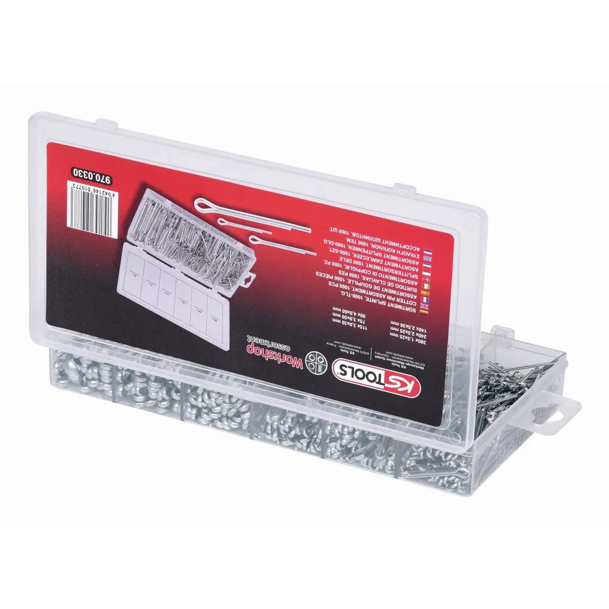 KS Tools Standardsplint, 1000-teilig, umfassendes Sortiment in Kunststoffkassette 3