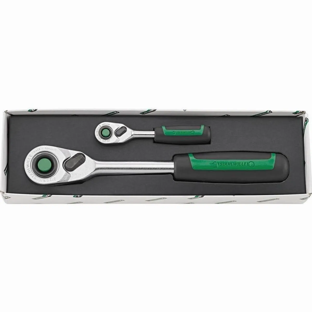 Stahlwille Ratsche QR-Feinzahn-Knarren-Set, 1/4″ und 1/2″, mit QuickRelease-Verriegelung