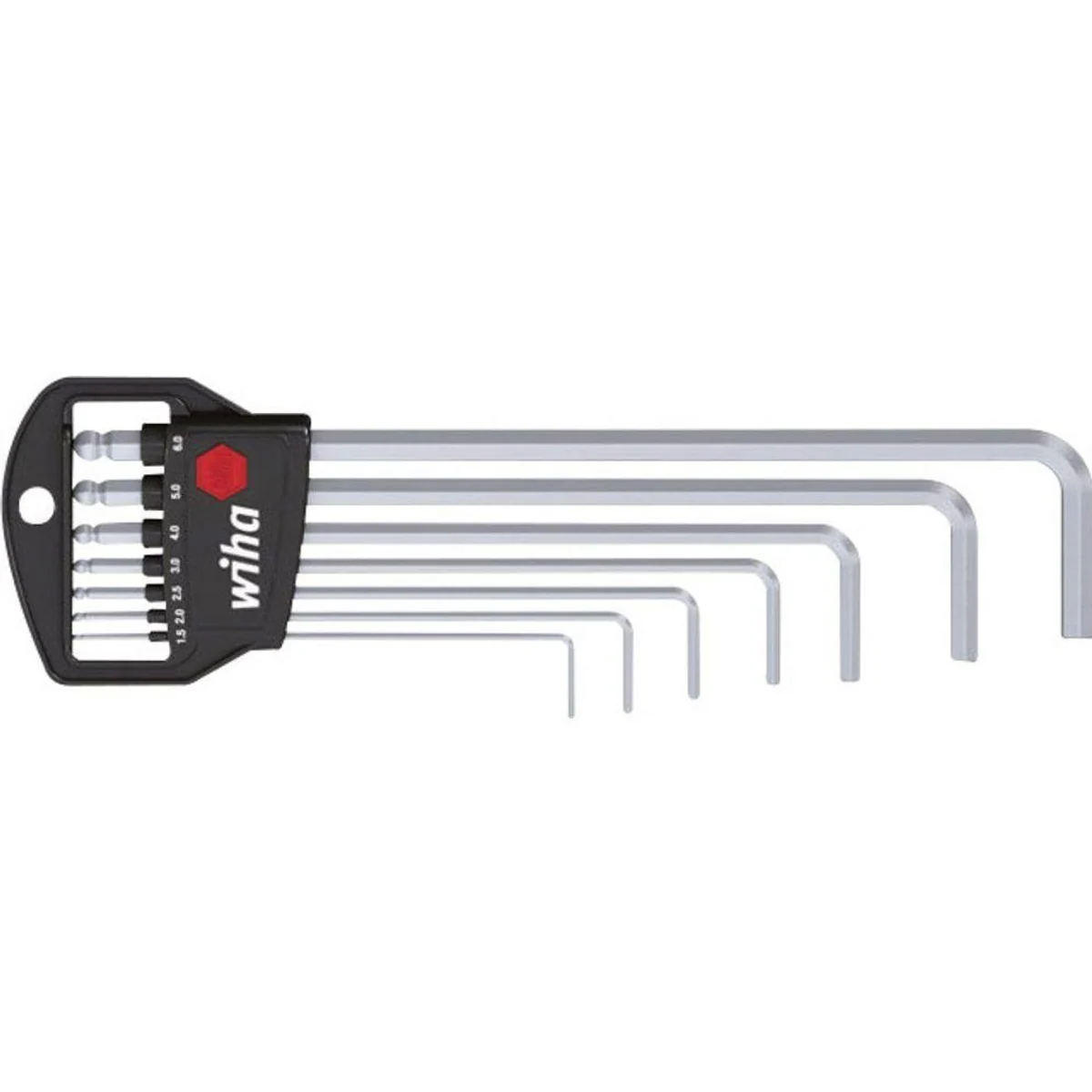 Wiha Innen-Sechskant Winkelschraubendreher-Set, mattverchromt, ergonomisch, präzise — 1.5 mm bis 6 mm