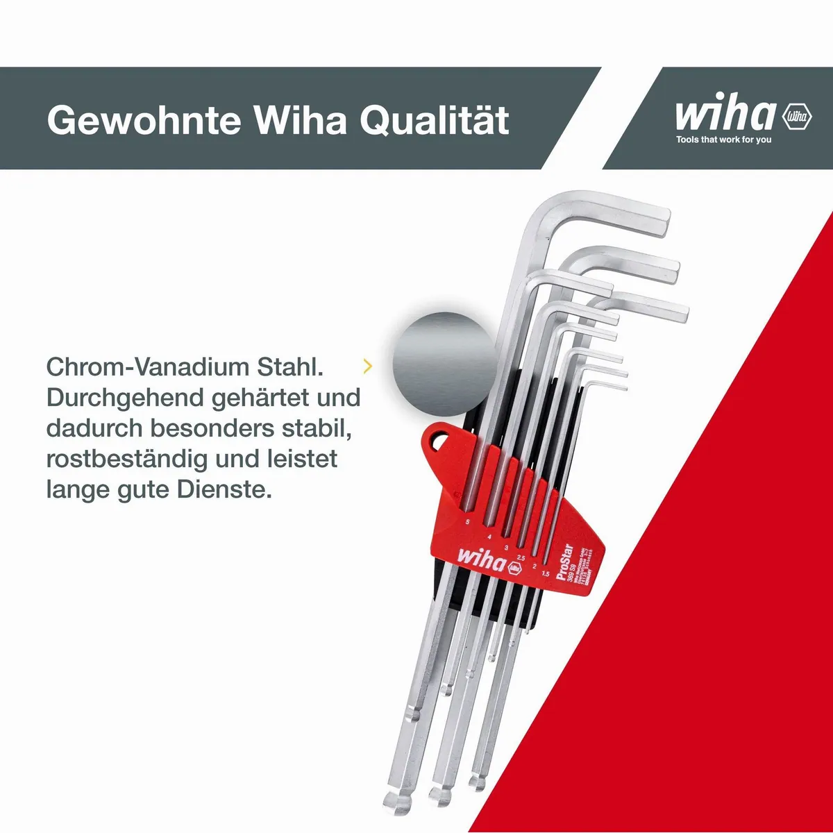 Wiha ProStar Halter, 10-tlg. Innensechskant Satz mit Kugelkopf 4
